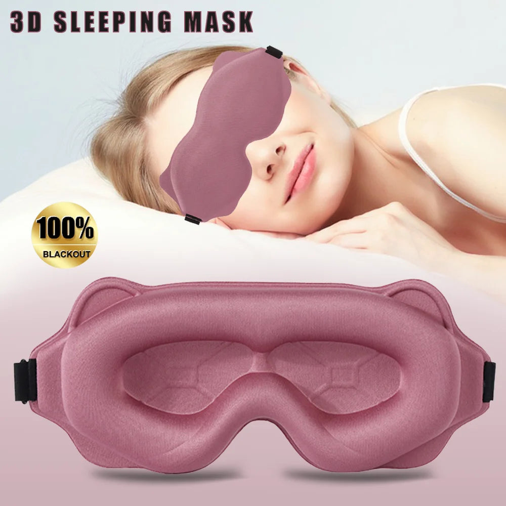 3D Sleeping Mask – 100% Blackout, Zero Eye Pressure